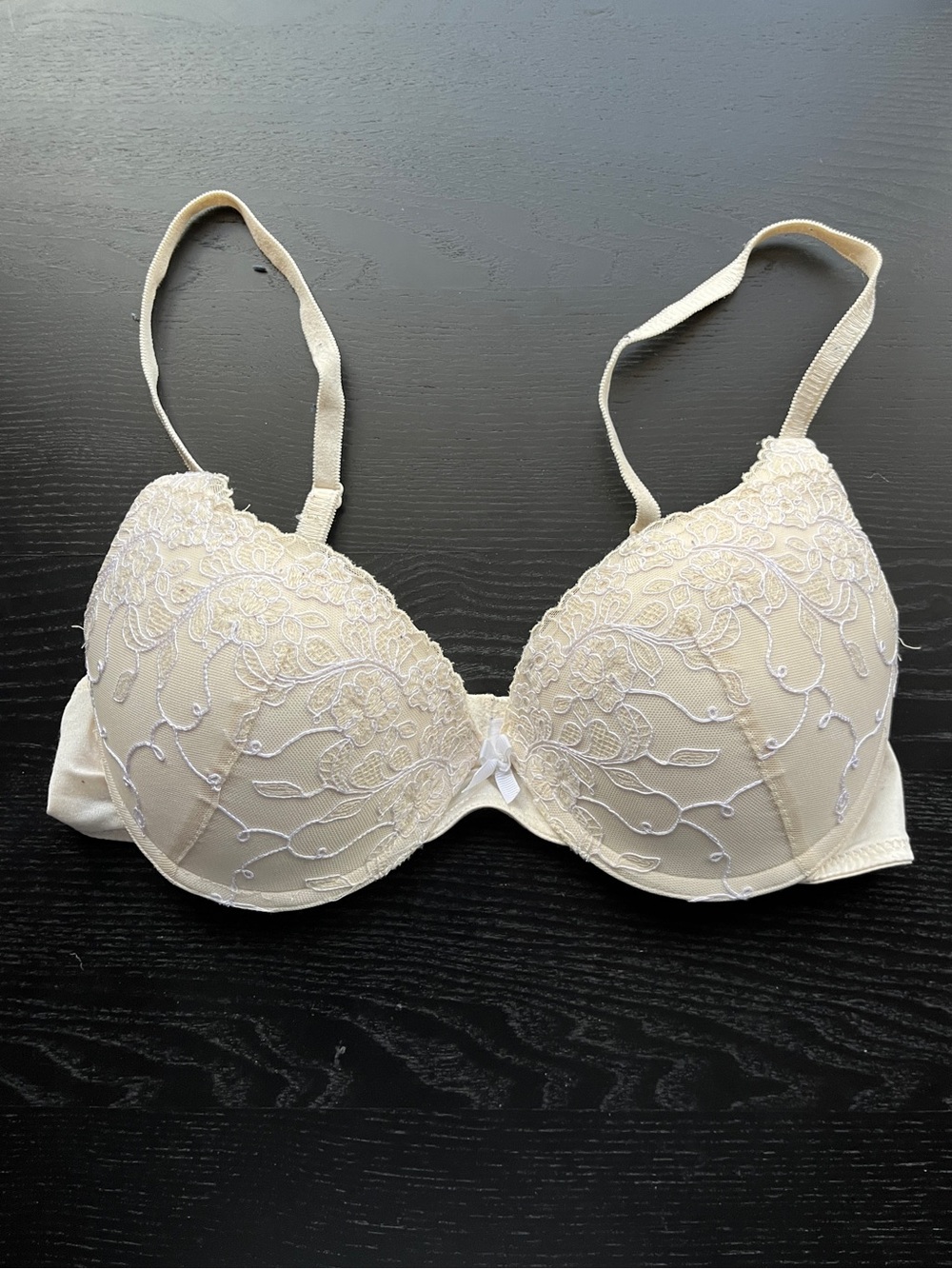 Apt. 9 Cream Embroidered Floral Lace Underwire Bra Size 36B